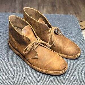 Clarks Tan Leather Chukka Boots